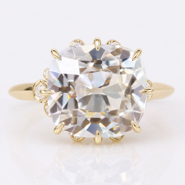 Antique Vintage 3.53 TCW Cushion Old Mine Cut Unique Muse Engagement Ring