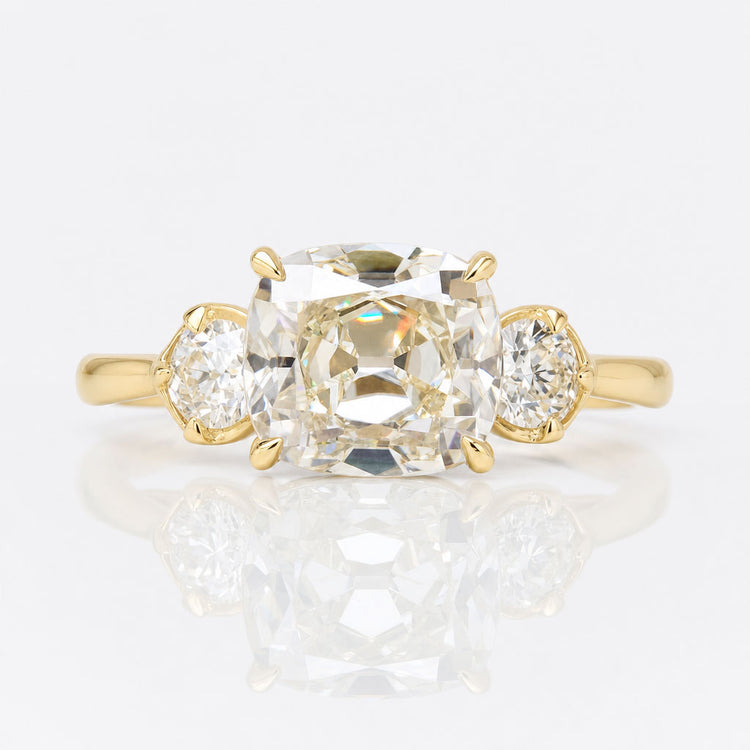 Antique 1.66 Cushion Old Mine Cut Vintage Style Moissanite Engagement Ring