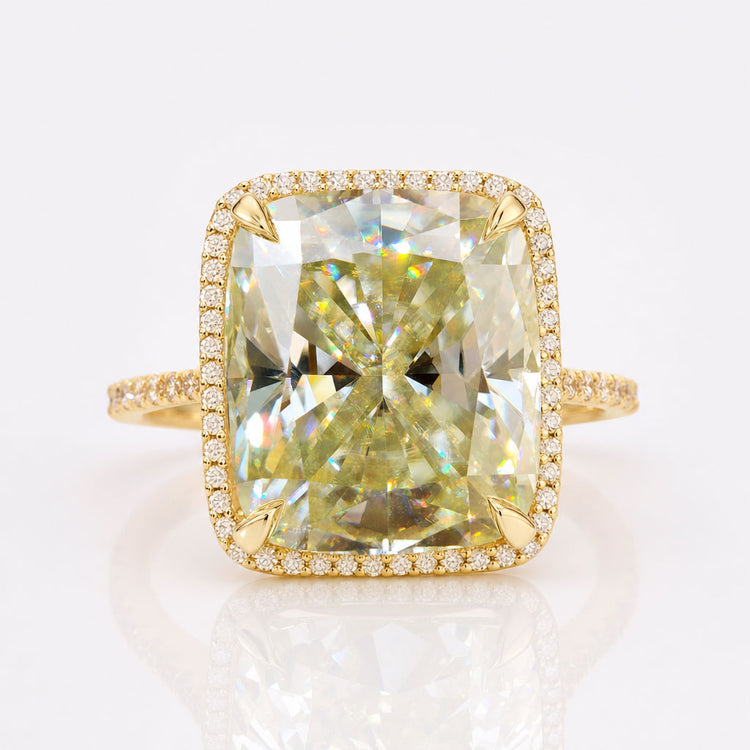 Elegant 8.62 TCW Cushion Cut Classic Moissanite Halo Engagement Ring