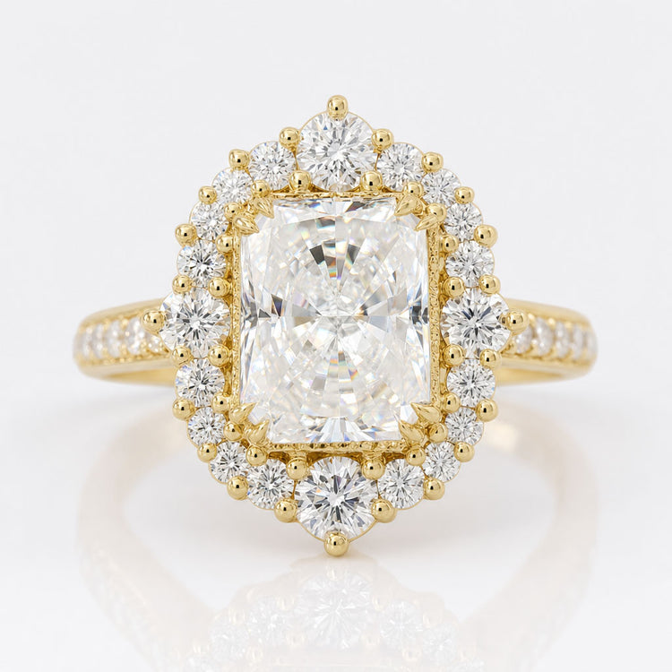 2.87 TCW Radiant Moissanite Antique Vintage Style Engagement Ring