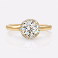 0.86 TCW Round Brilliant Cut Halo Colourless Moissanite Ring