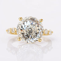 5.63 TW Portuguese Cut Moissanite Floating Bubble Pave Set Unique Engagement Ring