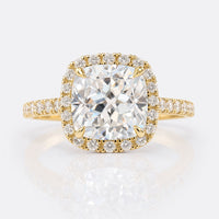 2.62 TCW Cushion Rensu Cut Delicate Moissanite Halo Engagement Ring