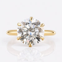2.91 CT Round Heart and Arrow Cut Classic Six Prongs Solitaire Wedding Ring