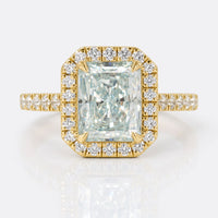 2.11 TCW Radiant Cut Classic Halo Pave Set Moissanite Wedding Ring Set