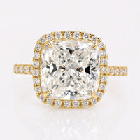 Halo Wedding Ring 5.03 TCW Cushion Cut Pave Set Moissanite Ring