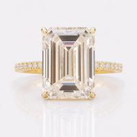Unique 5.25 TCW Emerald Step Cut Channel Set Moissanite Wedding Ring