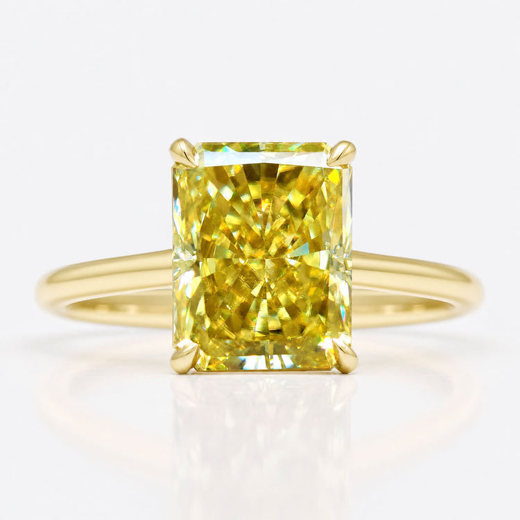 Canary Yellow 2.33 CT Radiant Moissanite Solitaire Engagement Ring