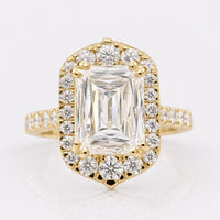 Criss Cut Moissanite Vintage Halo Ring 3.4 CT