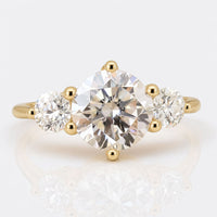 2.20 TCW Round Cut Colorless Moissanite Three Stones Engagement Ring