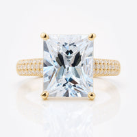 4.94 TCW Aquamarine Radiant Unique and Lovely Micro Pave Engagement Ring