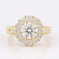 2.16 TW Round Cut Infinity Twisted Pave Shank Moissanite Wedding Ring