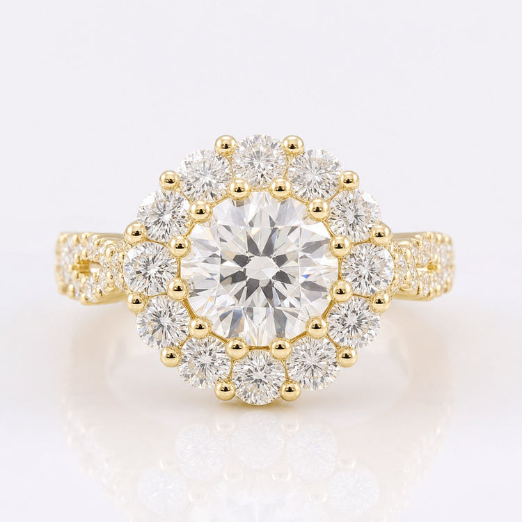 2.16 TW Round Cut Infinity Twisted Pave Shank Moissanite Wedding Ring