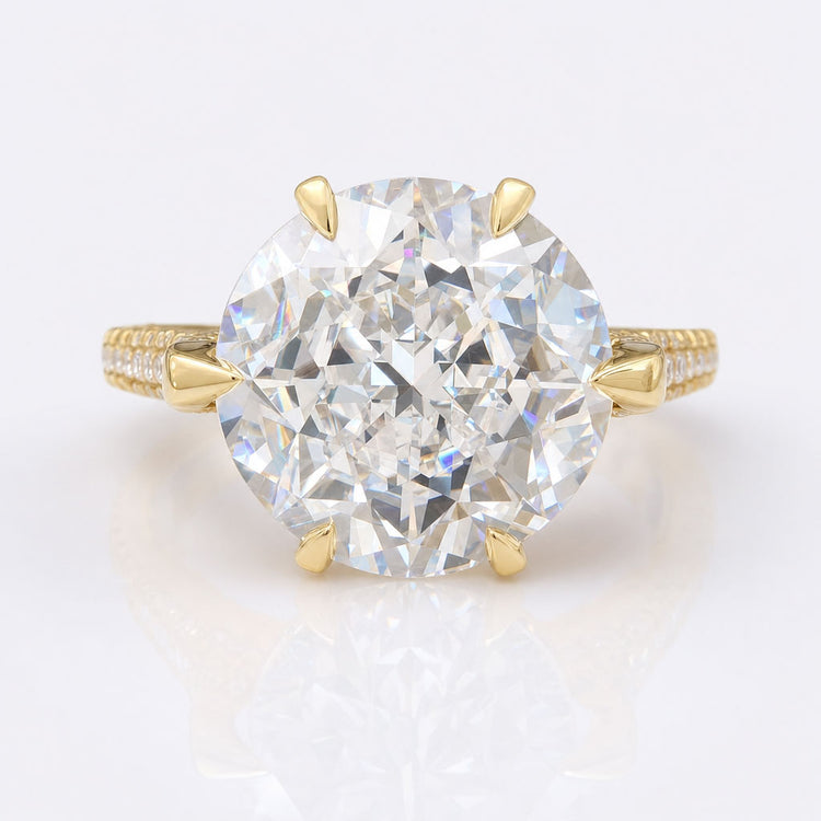 Unique Vintage Style 7.57 TW Jubilee Cut Micro Pave Moissanite Ring