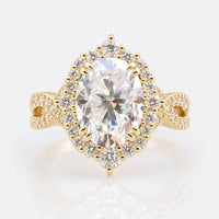 Oval Engagement Ring, 4.07 TW Crushed Ice Oval Cut Moissanite Ring