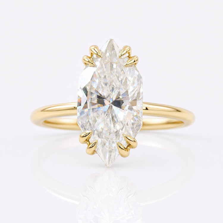 Dutch Marquise Moissanite Antique Halo Ring 2.8 CT
