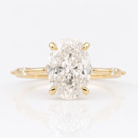 Oval Cut Moissanite Antique Distance Pavé Ring 2.1 CT