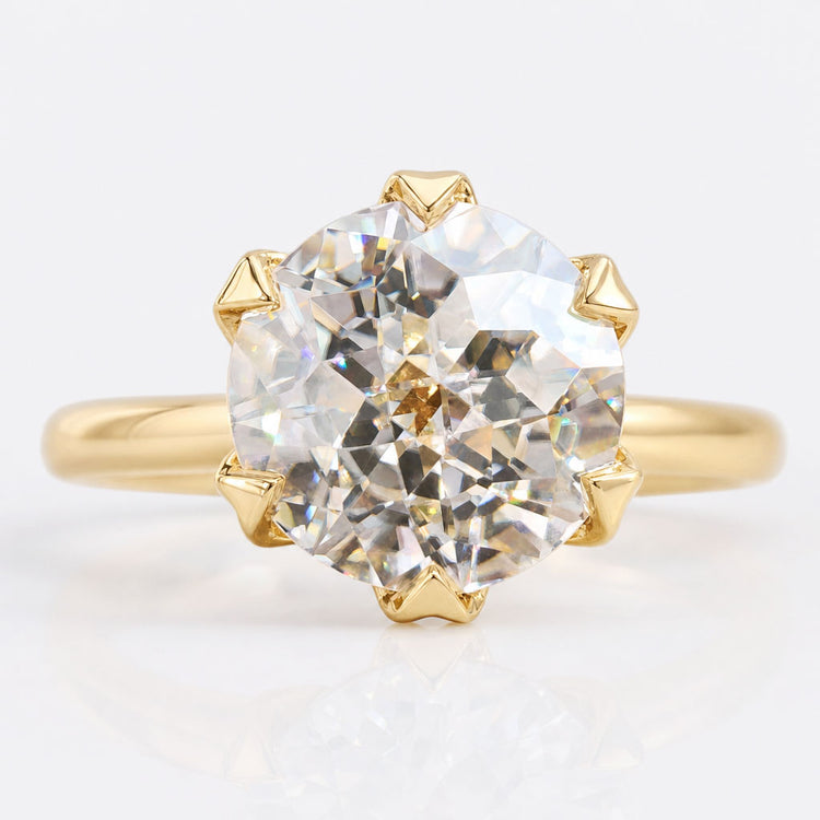 Jubilee Cut Moissanite Claw Prongs Solitaire Ring 2.8 CT