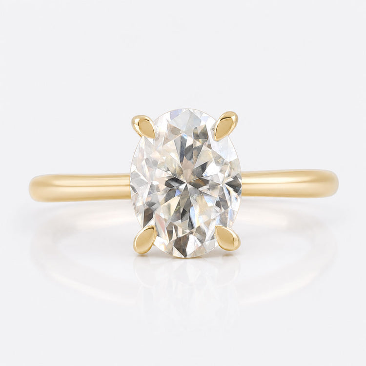 Oval Cut Moissanite Solitaire Ring 1.3 CT