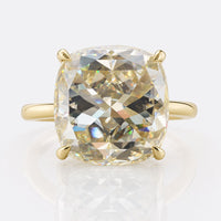 Cushion Divine Light Yellow Moissanite Solitaire Ring 41.03 CT