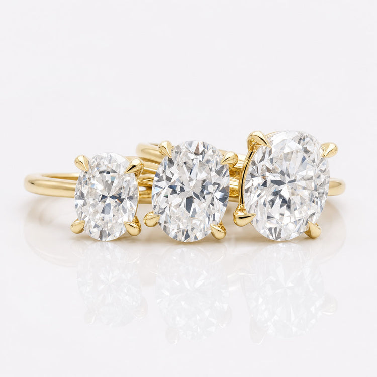 Oval Cut Colourless Moissanite Solitaire Ring 1 – 2 CT