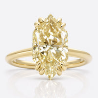 2.84 CT Dutch Marquise Canary Yellow Moissanite Engagement Ring, Hidden Halo Ring