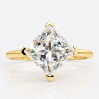 Princess Cut Moissanite Solitaire Ring 2.5 CT