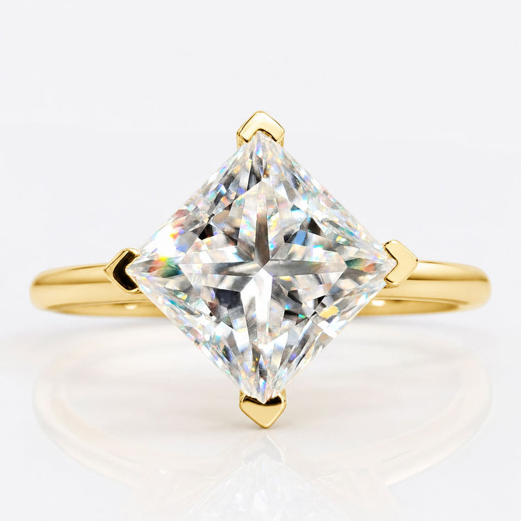 Princess Cut Moissanite Solitaire Ring 2.5 CT