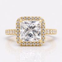 Princess Cut Moissanite Halo Pavé Ring 0.5 - 5 CT