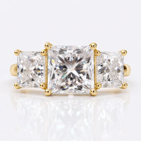 Princess Cut Moissanite Three Stone Ring 3.5 TCW