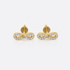 Infinity symbol lab-grown diamond stud earrings in 14k solid yellow gold