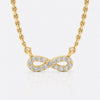Infinity symbol lab-grown diamond pendant necklace in 14k solid yellow gold
