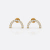 Semi-circle arch lab-grown diamond stud earrings in 14k solid yellow gold
