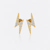 Lightning bolt lab-grown diamond stud earrings in 14k solid yellow gold
