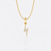 Lightning bolt lab-grown diamond pendant necklace in 14k solid yellow gold
