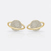 Planet lab-grown diamond stud earrings in 14k solid yellow gold with polished orbital ring