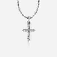 Cross lab-grown diamond pendant necklace in 14k solid white gold