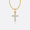 Cross lab-grown diamond pendant necklace in 14k solid yellow gold