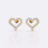 Open heart lab-grown diamond stud earrings in 14k solid yellow gold