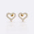 Open heart lab-grown diamond stud earrings in 14k solid yellow gold