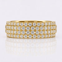 Men's Round Lab-Grown Diamond Four Row Ring 3.7 TCW