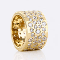 Round Brilliant Lab-Grown Diamond Cigar/Wide Chunky Cocktail Ring 3.9 TCW