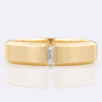 Baguette Cut Lab-Grown Diamond Tension Set Men's Ring 0.1 CT