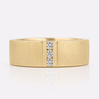 Round Cut Lab-Grown Diamond Brushed Finish 0.1 TCW Men's Ring