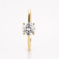 Round Lab-Grown Diamond Cathedral Four Prong Solitaire Engagement Ring