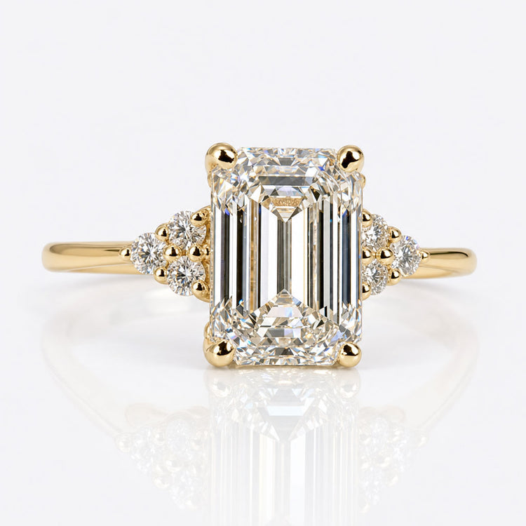 3.00 CT Emerald Cut Lab Grown Diamond Engagement Ring, I/VS IGI Certified Diamond Ring