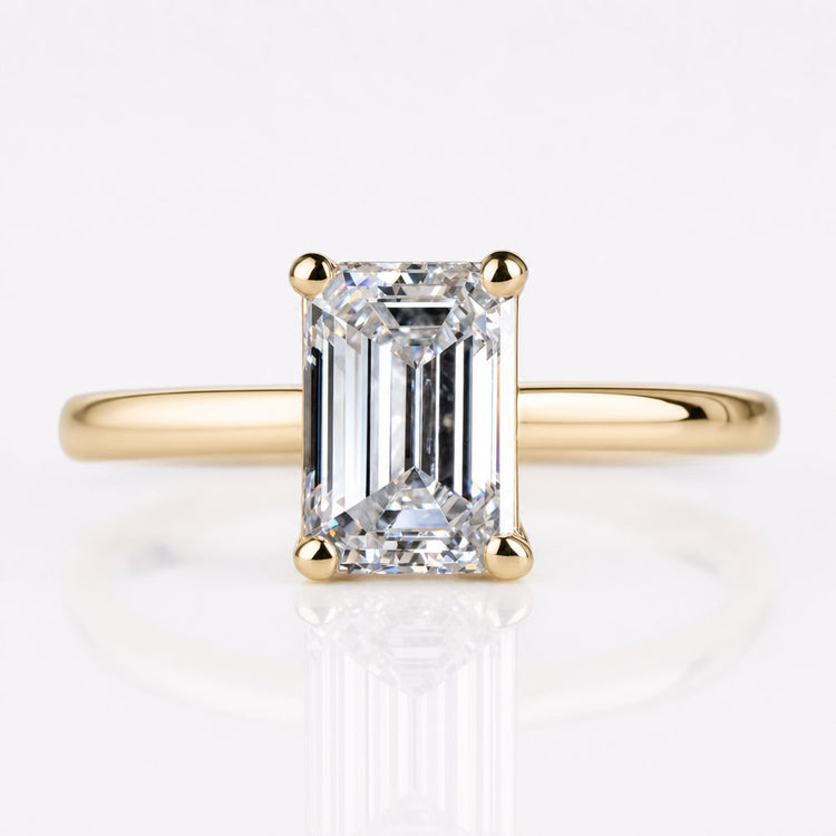 1 CT Emerald Cut Lab-Grown Diamond Solitaire Ring