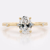 Oval Cut Lab-Grown Diamond Distance Pavé Band Ring 1 CT