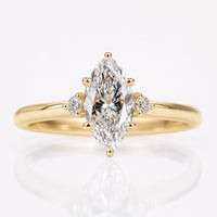 Marquise Cut Lab-Grown Diamond Cathedral Three Stone Ring 1.1 CT