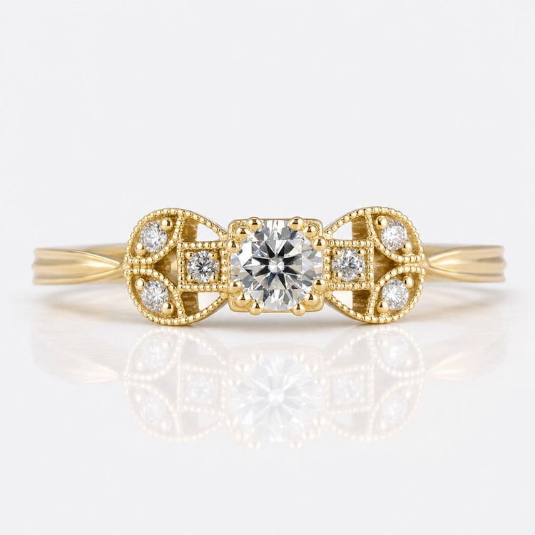 Round Lab-Grown Diamond Vintage Ring